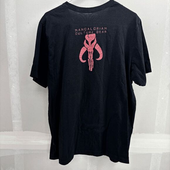 Mandalorian Warrior Culture Gear T Shirt 2 Sided LARGE Black Star Wars - Picture 3 of 3